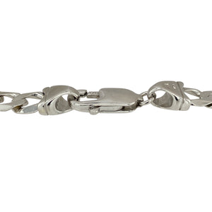 Add sleek sophistication and modern style to your collection with this pre-owned 9ct white gold curb bracelet—a bold yet versatile piece that offers timeless appeal, perfect for everyday wear or special occasions.

Design: This 8.25" bracelet features classic curb links with a 7mm width, creating a strong and polished look that makes a subtle statement on the wrist.
Material: Made from 9-carat white gold, the cool, bright tone enhances the clean, contemporary feel of the curb design 