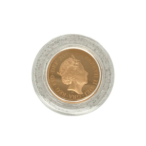 Add exceptional rarity and regal elegance to your collection with this 2017 22ct gold Piedfort sovereign coin—a prestigious piece that celebrates British heritage and craftsmanship, perfect for discerning collectors or as an heirloom gift.

Design: This coin features the portrait of Queen Elizabeth II on one side, paired with the iconic St. George and the dragon design on the reverse, surrounded by the classic Garter belt inscription—symbolising tradition and British strength.

