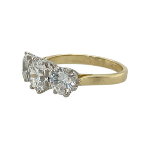 Bring radiant sparkle and classic style to your collection with this pre-owned 9ct yellow gold CZ trilogy ring, offering eye-catching brilliance and timeless charm—perfect for special occasions or everyday elegance.

Design: The ring showcases a 7mm round cubic zirconia at the centre, flanked by two smaller stones to create a balanced and refined trilogy look. The design delivers striking presence and a touch of modern sophistication.
Material: Made from 9-carat yellow gold, the warm, polished finish enhanc