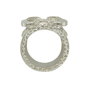 New 925 Silver Double Buckle Ring