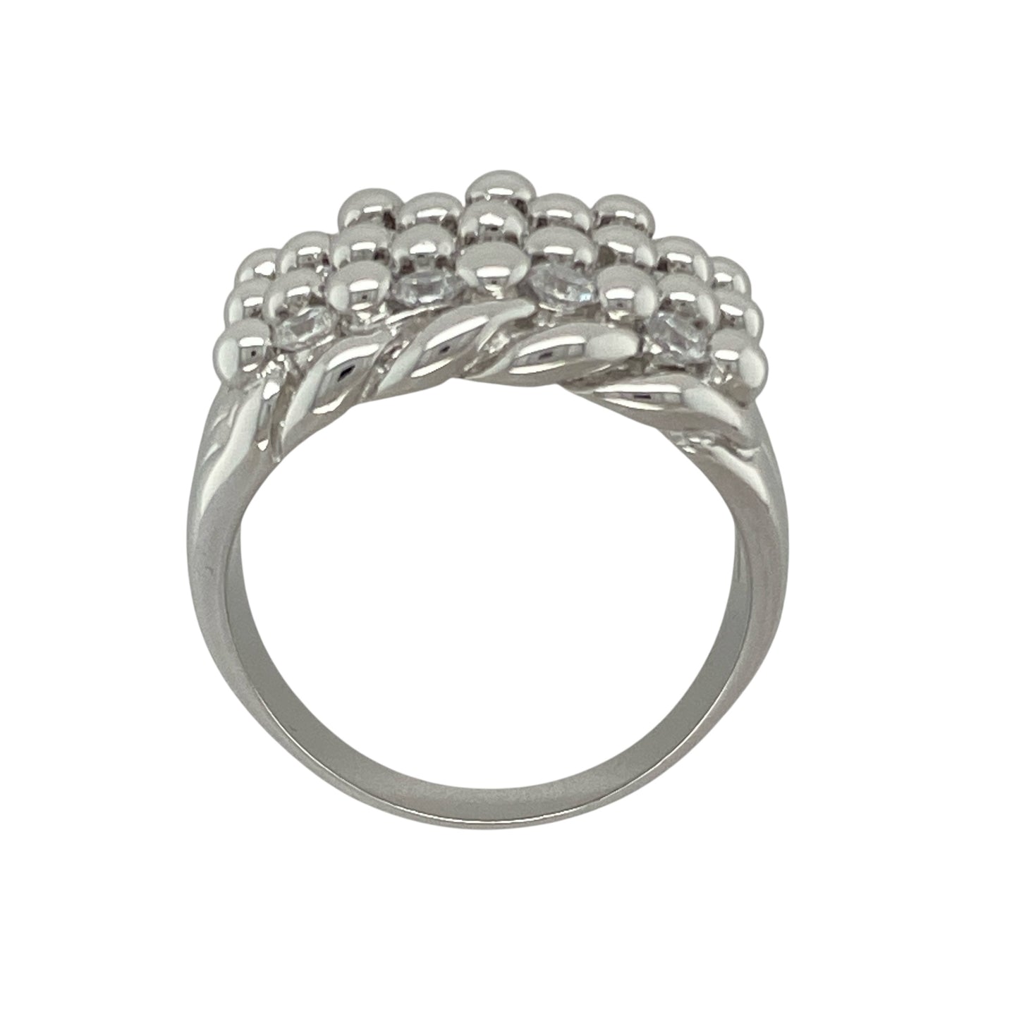 New 925 Silver & Cubic Zirconia Set Keeper Ring
