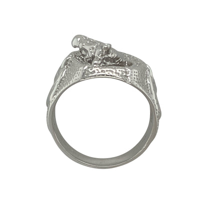 New 925 Silver Horse Head Horseshoe Ring