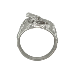 New 925 Silver Horse Head Horseshoe Ring