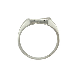 New 925 Silver & Cubic Zirconia Set Shield Signet Ring