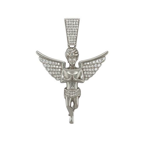 New 925 Silver & Cubic Zirconia Set Angel Pendant