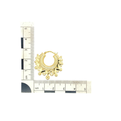 New 9ct Gold 28mm Fancy Round Creole Earrings