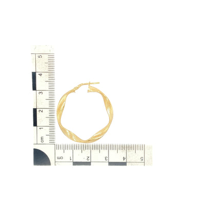 New 9ct Gold 32mm Twisted Textured Hoop Creole Earrings