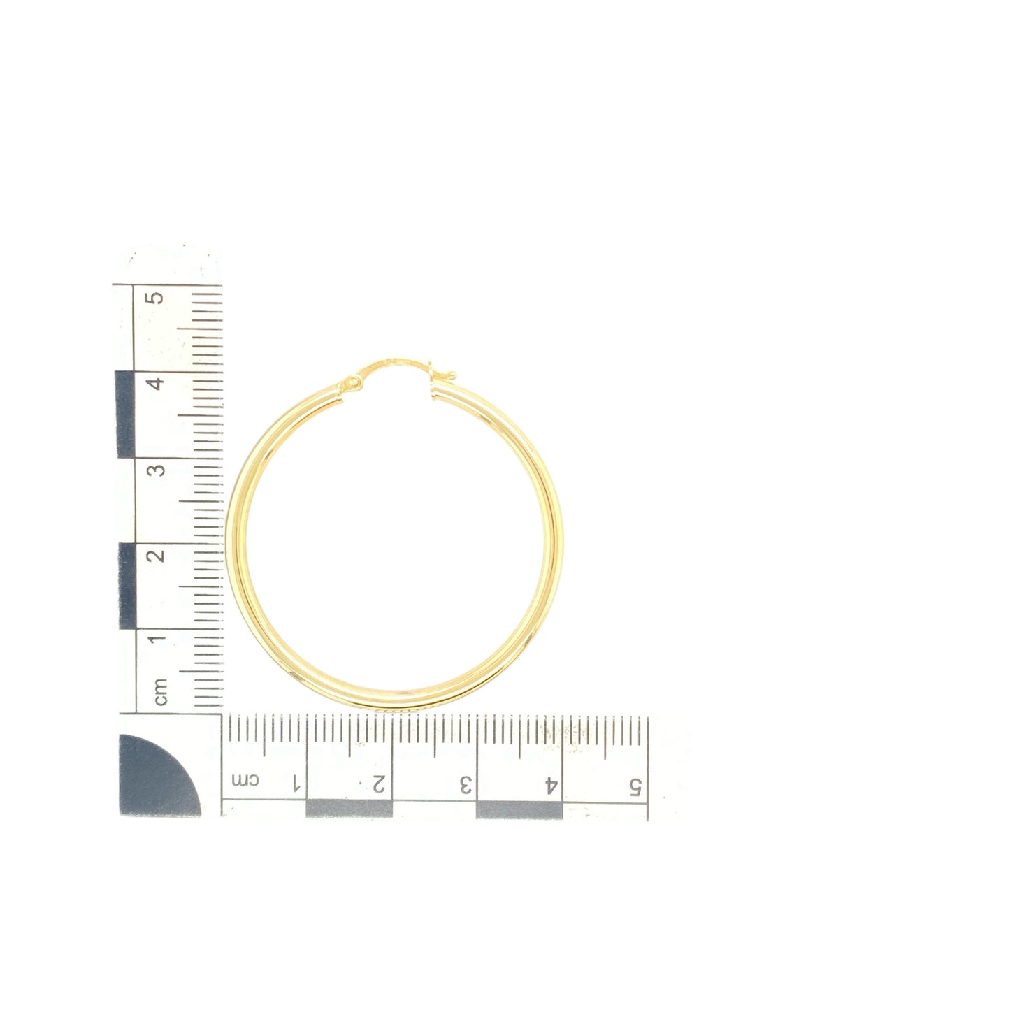 New 9ct Gold 40mm Plain Hoop Creole Earrings