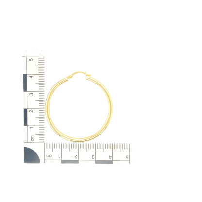 New 9ct Gold 40mm Plain Hoop Creole Earrings