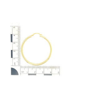 New 9ct Gold 40mm Plain Hoop Creole Earrings