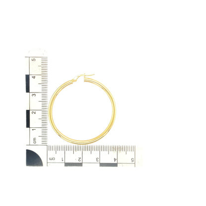 New 9ct Gold 39mm Plain Hoop Creole Earrings
