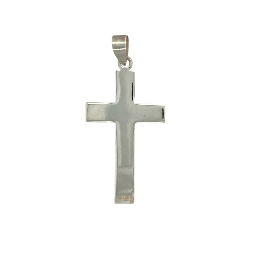 New 925 Silver Plain Large Cross Pendant