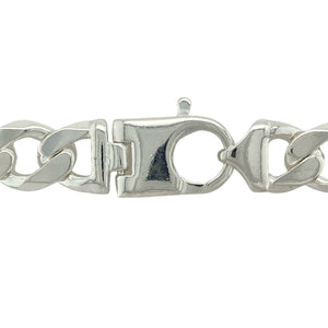 Bring bold sophistication and timeless strength to your collection with this new 925 solid silver 26" curb chain, offering a classic design and commanding presence—perfect for making a confident statement.

Design: The chain features a traditional 26" curb style with wide 11mm links, creating a strong, sleek, and enduring look. Its bold profile and clean lines make it a versatile and striking choice for any style.
