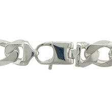 Load image into Gallery viewer, Bring bold sophistication and powerful style to your collection with this new 925 solid silver 24&quot; curb chain, offering a classic design and commanding presence—perfect for making an unforgettable statement.

Design: The chain features a traditional 24&quot; curb style with extra-wide 13mm links, creating a strong, sleek, and striking look. Its bold silhouette and clean lines make it a versatile and standout choice for any occasion.

