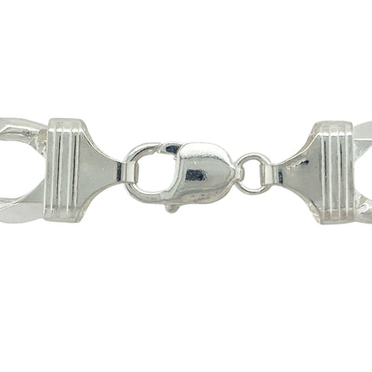 Bring bold sophistication and ultimate impact to your collection with this new 925 solid silver 24" curb chain, offering a striking design and commanding presence—perfect for making a truly unforgettable statement.

Design: The chain features a traditional 24" curb style with extra-wide 16mm links, creating a strong, sleek, and powerful look. Its bold silhouette and classic design make it a standout choice for those who love statement pieces.
