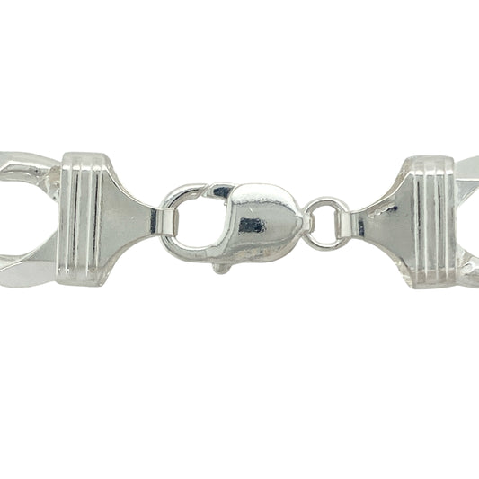 Bring bold sophistication and ultimate impact to your collection with this new 925 solid silver 24" curb chain, offering a striking design and commanding presence—perfect for making a truly unforgettable statement.

Design: The chain features a traditional 24" curb style with extra-wide 16mm links, creating a strong, sleek, and powerful look. Its bold silhouette and classic design make it a standout choice for those who love statement pieces.
