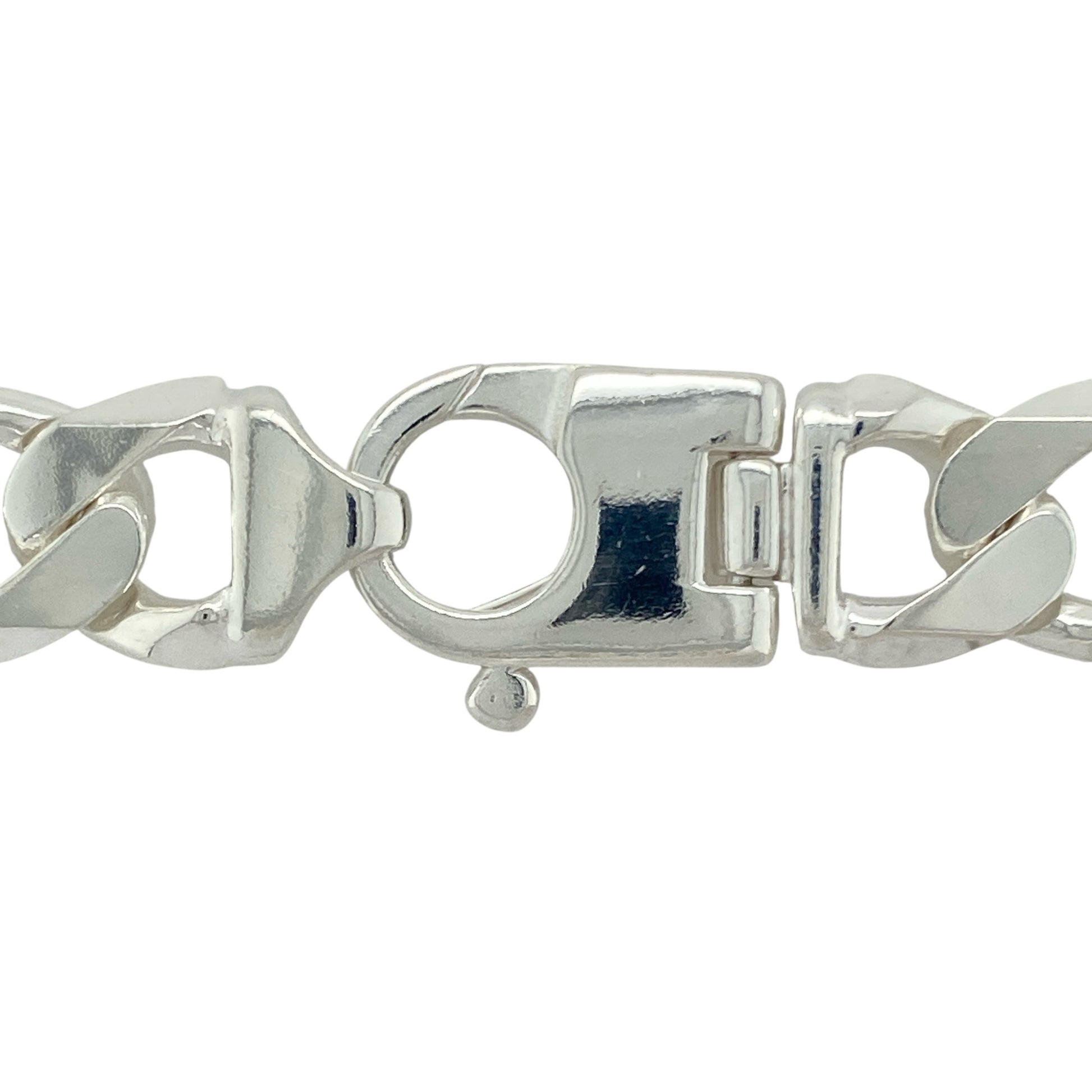Bring bold sophistication and ultimate impact to your collection with this new 925 solid silver 26" curb chain, offering a striking design and commanding presence—perfect for making a truly unforgettable statement.

Design: The chain features a traditional 26" curb style with extra-wide 16mm links, creating a strong, sleek, and powerful look. Its bold silhouette and timeless design make it a standout choice for those who love statement pieces.
