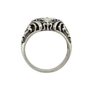New 925 Silver Skull Signet Ring