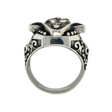 Load image into Gallery viewer, New 925 Silver &amp; Red Stone Pirate Skull Ring
