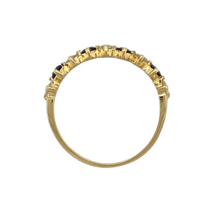 18ct Gold Diamond & Sapphire Set Band Ring