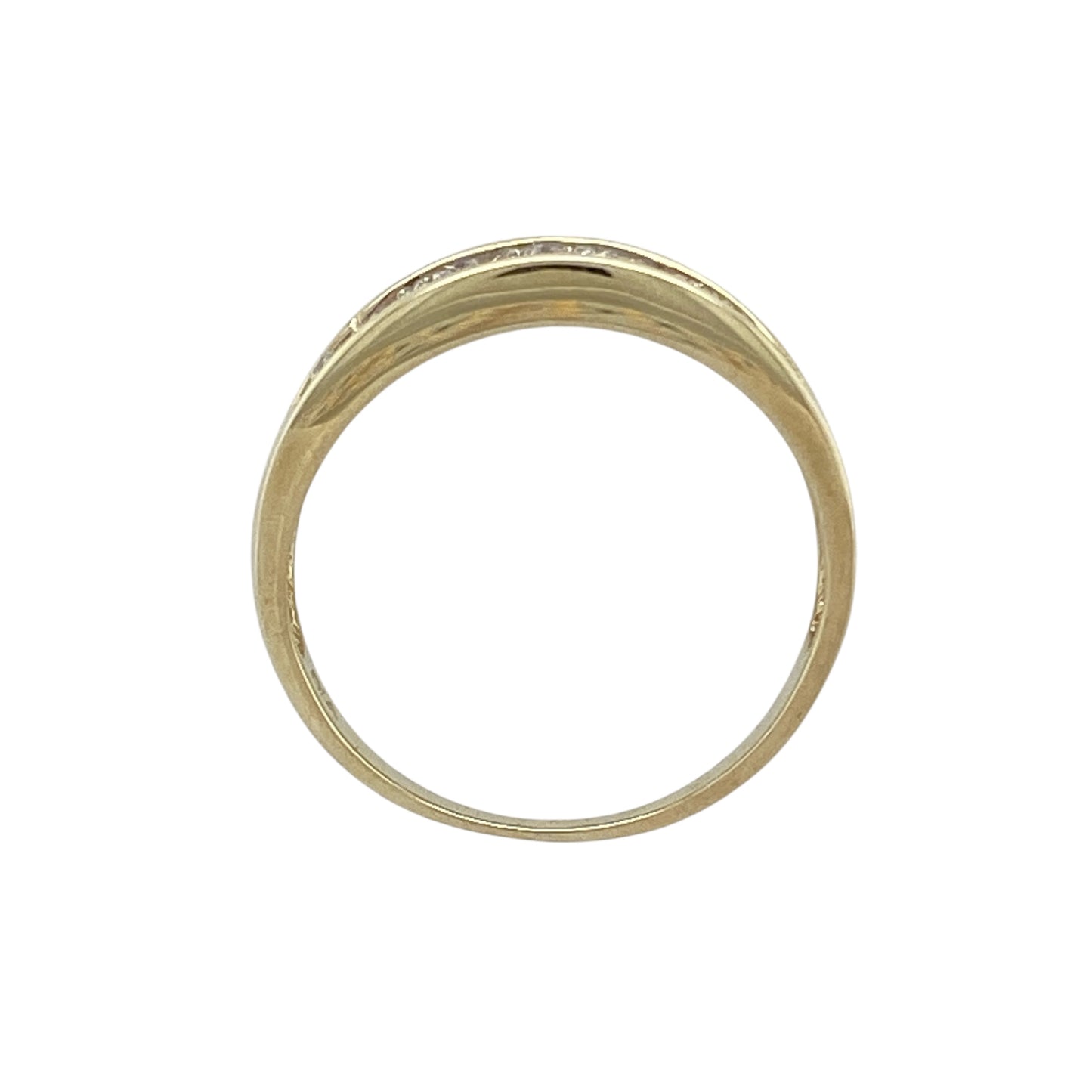 9ct Gold & Diamond Set Greek Key Wide Band Ring