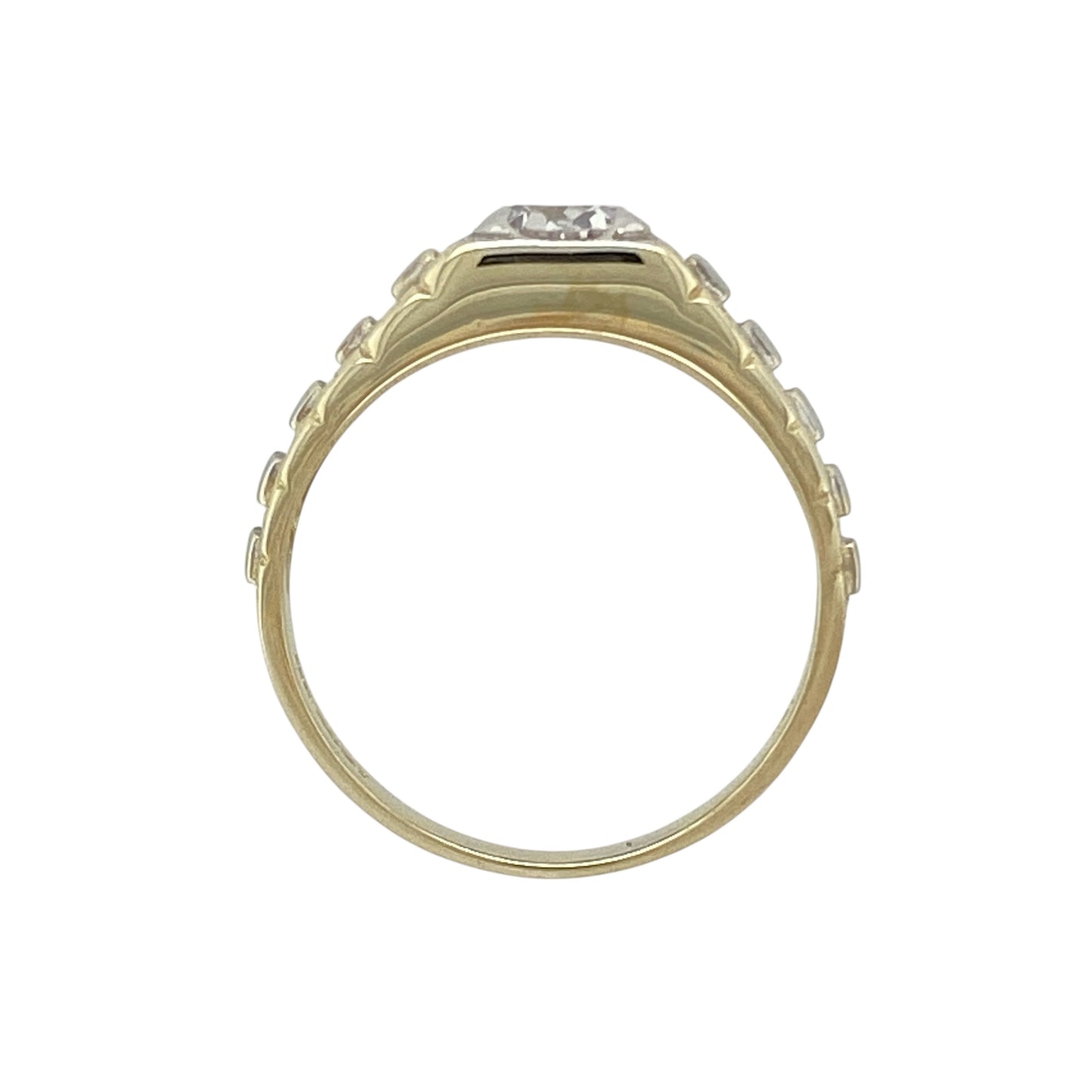 9ct Gold & Cubic Zirconia Set Watch Style Ring