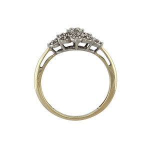 9ct Gold & Diamond Set Flower Cluster Ring