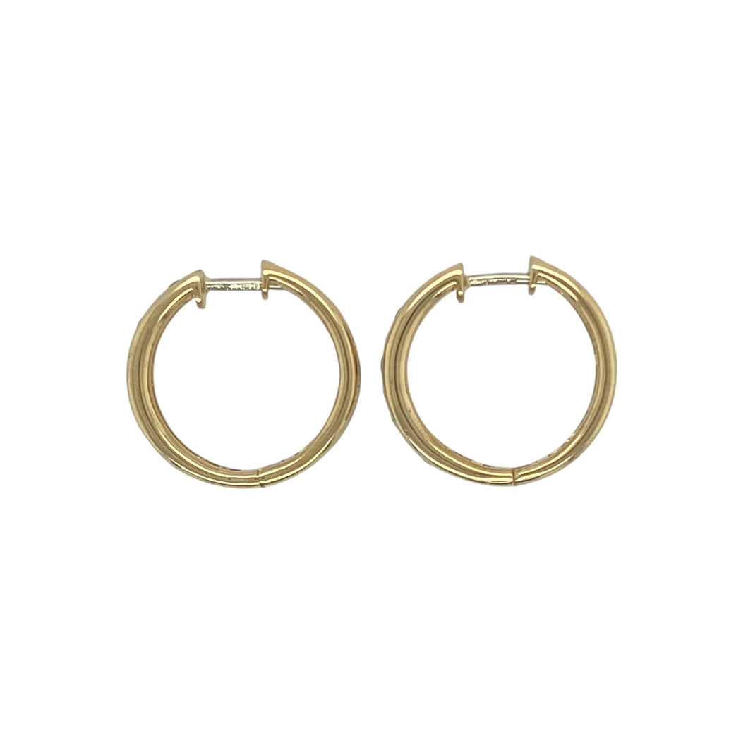 18ct Gold Diamond & Sapphire Set Hoops