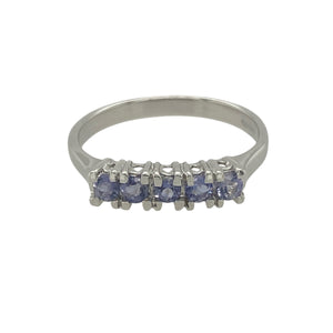 9ct White Gold & Tanzanite Set Band Ring