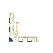 Load image into Gallery viewer, 9ct Gold &amp; Aqua Stone Set Drop Earrings
