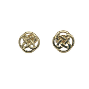 Bring symbolic charm and timeless elegance to your collection with these pre-owned 9ct yellow gold Celtic knot stud earrings, offering a beautiful blend of meaningful design and classic style—perfect for adding a touch of heritage to any look.

Design: Each earring features an intricate Celtic knot motif, symbolising eternity and interconnectedness, creating a delicate and eye-catching focal point.

