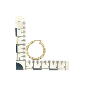 9ct Gold Patterned Hoop Creole Earrings