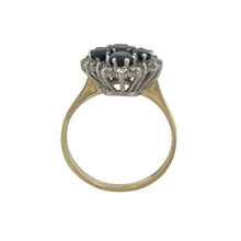 Load image into Gallery viewer, 9ct Gold Diamond &amp; Sapphire Set Cluster Ring
