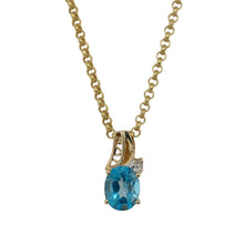 Load image into Gallery viewer, 9ct Gold Diamond &amp; Blue Topaz Set 20&quot; Necklace
