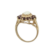 Load image into Gallery viewer, 9ct Gold Garnet &amp; Opalique Set Cluster Ring
