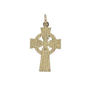 Bring meaningful heritage and timeless elegance to your collection with this pre-owned 9ct yellow gold patterned Celtic cross pendant, offering a beautiful blend of symbolic design and refined detail—perfect for expressing faith and style.

Design: The pendant features a classic Celtic cross shape adorned with intricate patterned detailing, creating a striking and meaningful focal point that celebrates tradition and craftsmanship.
