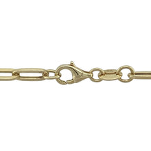 Load image into Gallery viewer, Bring modern elegance and effortless style to your collection with this pre-owned 9ct yellow gold paperclip chain, offering a sleek, contemporary look — perfect for layering or wearing as a statement on its own.

Design: This stylish 20&quot; paperclip chain features elongated links with a 3mm width, creating an open, airy silhouette that feels both bold and refined.
Material: Made from 9-carat yellow gold, the polished finish enhances its rich golden tone, adding a radiant and versatile touch to any outfit.

