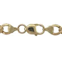 Load image into Gallery viewer, Bring bold luxury and timeless strength to your collection with this pre-owned 9ct yellow gold curb chain, offering a powerful statement and classic sophistication — perfect for elevating any look.

Design: This impressive 22&quot; curb chain features substantial, closely interlocking links with a generous 9mm width, creating a strong and commanding silhouette that draws attention.

