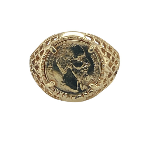 9ct Gold Coin Style Ring