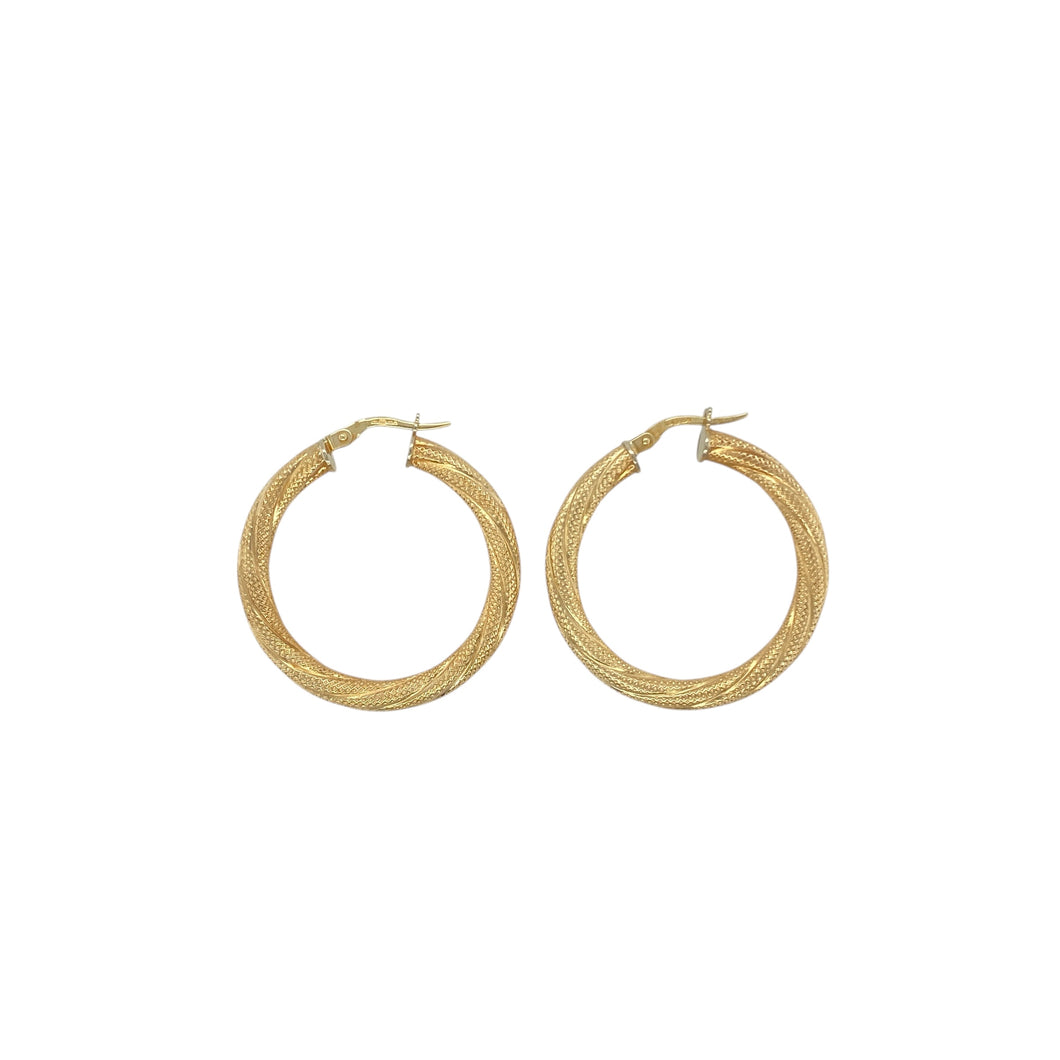 9ct Gold Twist Hoop Creoles