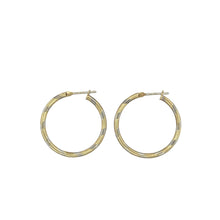 Load image into Gallery viewer, 9ct White &amp; Yellow Gold Hoop Creoles
