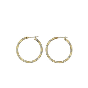 9ct White &amp; Yellow Gold Hoop Creoles