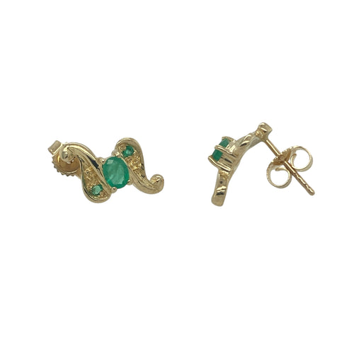 9ct Gold & Emerald Set Stud Earrings