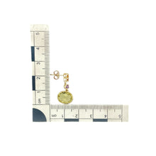 Load image into Gallery viewer, 9ct Gold Peridot, Citrine &amp; Amethyst Set Drop Earrings
