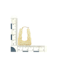 Load image into Gallery viewer, 9ct Gold Patterned Handbag Style Creole Earrings
