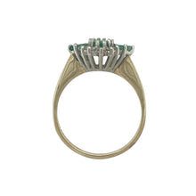 Load image into Gallery viewer, 9ct Gold Diamond &amp; Emerald Set Cluster Ring
