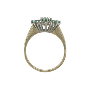 9ct Gold Diamond & Emerald Set Cluster Ring