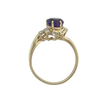 Load image into Gallery viewer, 9ct Gold Diamond &amp; Amethyst Set Twist Ring
