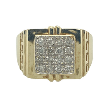 9ct Gold & Diamond Set Signet Ring