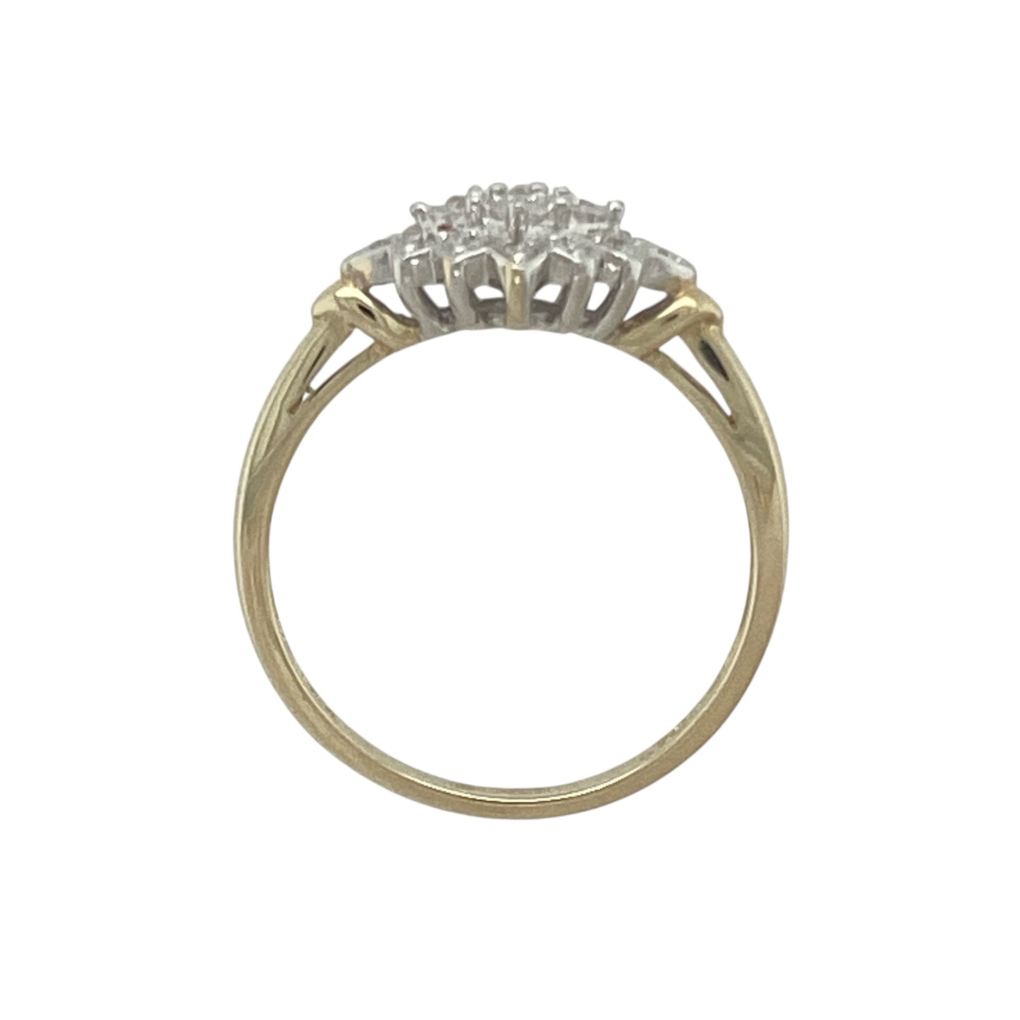9ct Gold & Diamond Set Fancy Cluster Ring